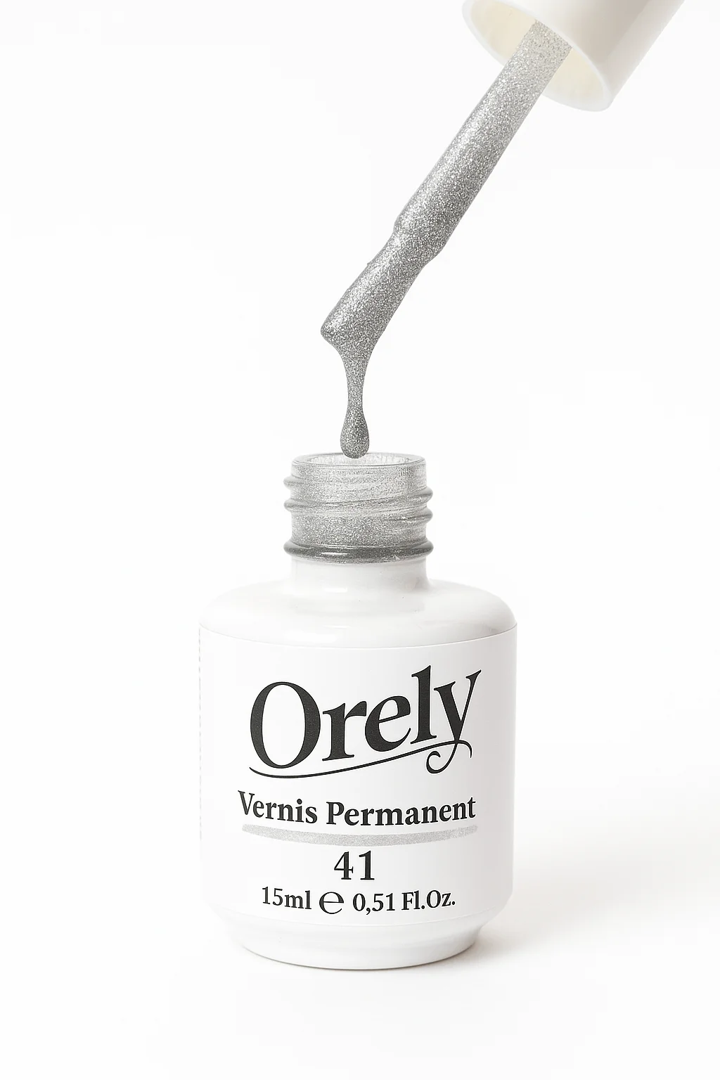 Vernis Permanent ORELY N°41 – Argent Scintillant &amp; Éclat Métallique