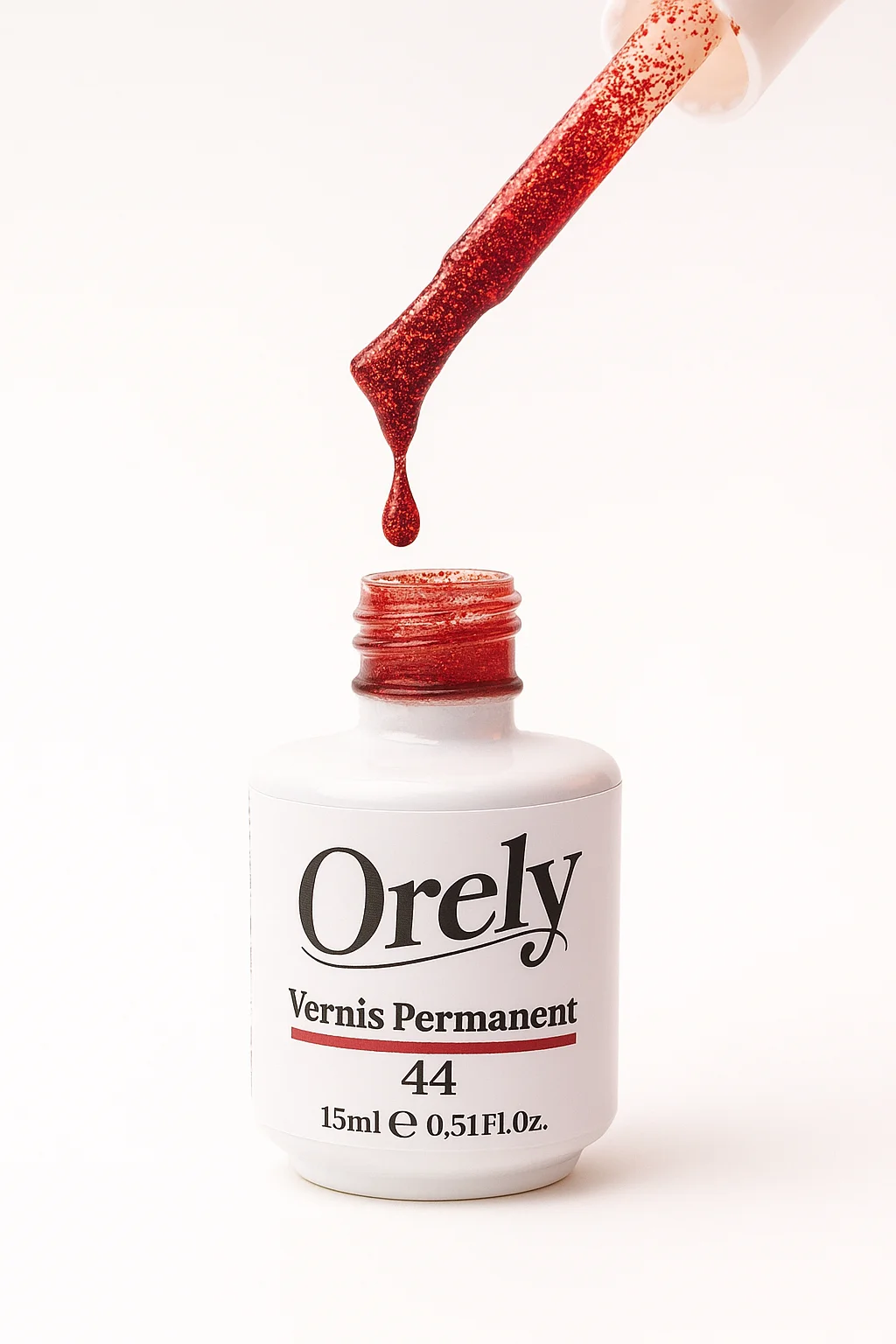 Vernis Permanent ORELY N°44 – Voile Rouge Cuivré &amp; Scintillement Subtil