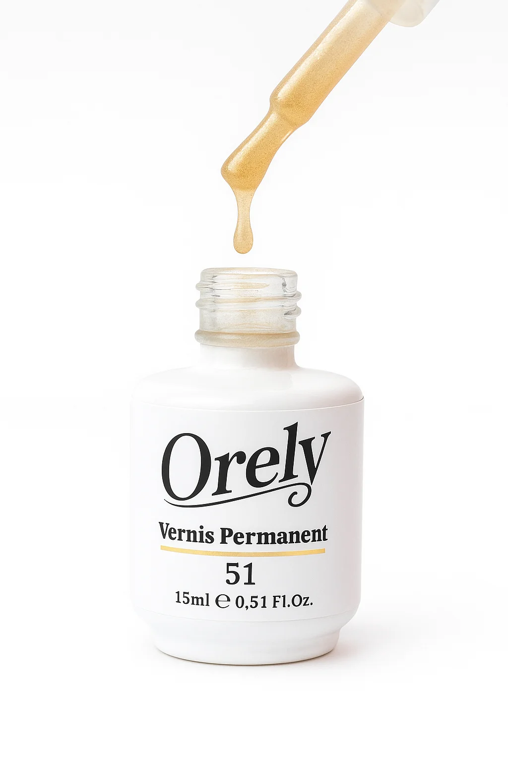 Vernis Permanent ORELY N°51 – Doré Nacré &amp; Voile Lumineux